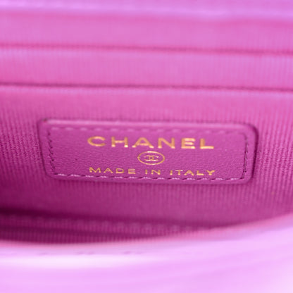 Chanel Lambskin Quilted Mini Trendy CC Clutch With Chain Purple 6 of 11