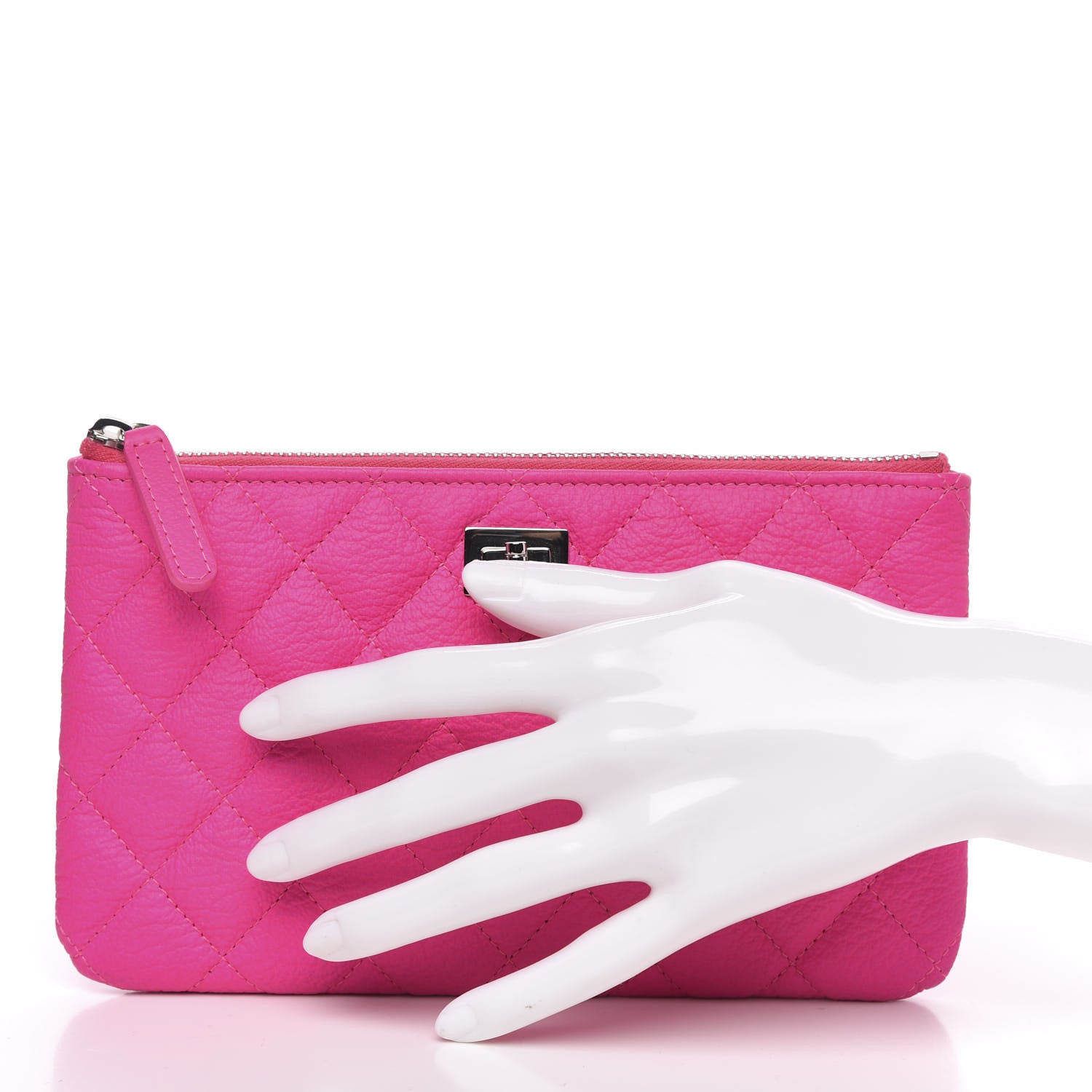 Chanel Goatskin Quilted Medium Reissue Cosmetic Case Pink 2 of 10