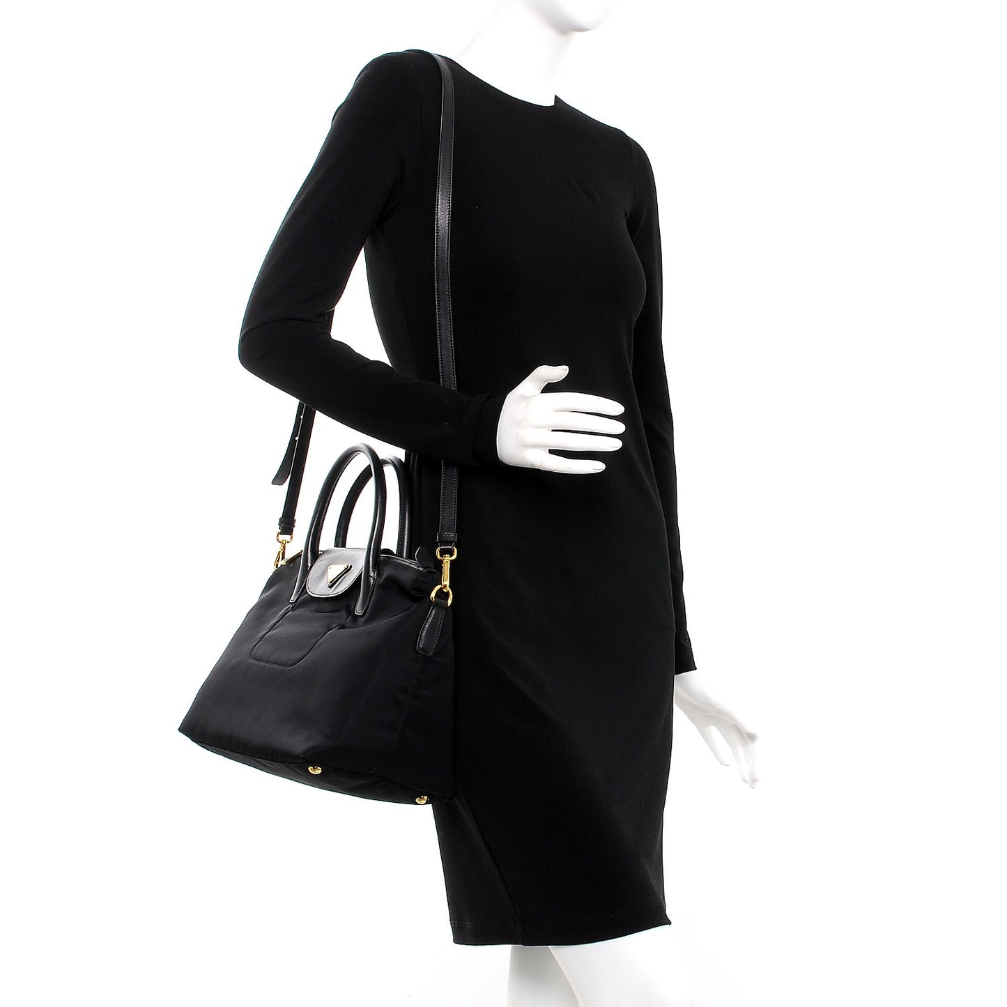 Saffiano Tessuto Nylon Tote Nero Black