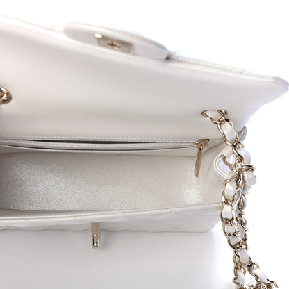 Chanel Iridescent Calfskin Quilted Mini Rectangular Flap White 4 of 4