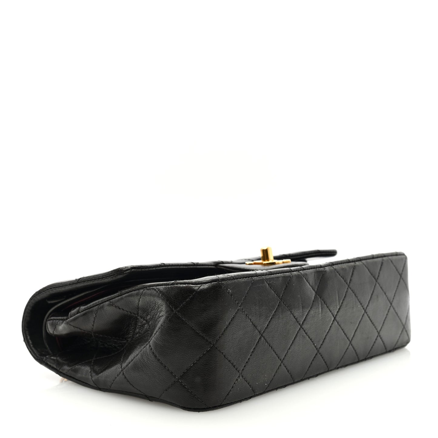 Lambskin Quilted Small Double Flap Black