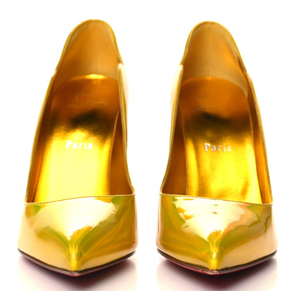 Christian Louboutin Metallic Patent Hot Chick 100 Pumps 39.5 Yellow 3 of 8