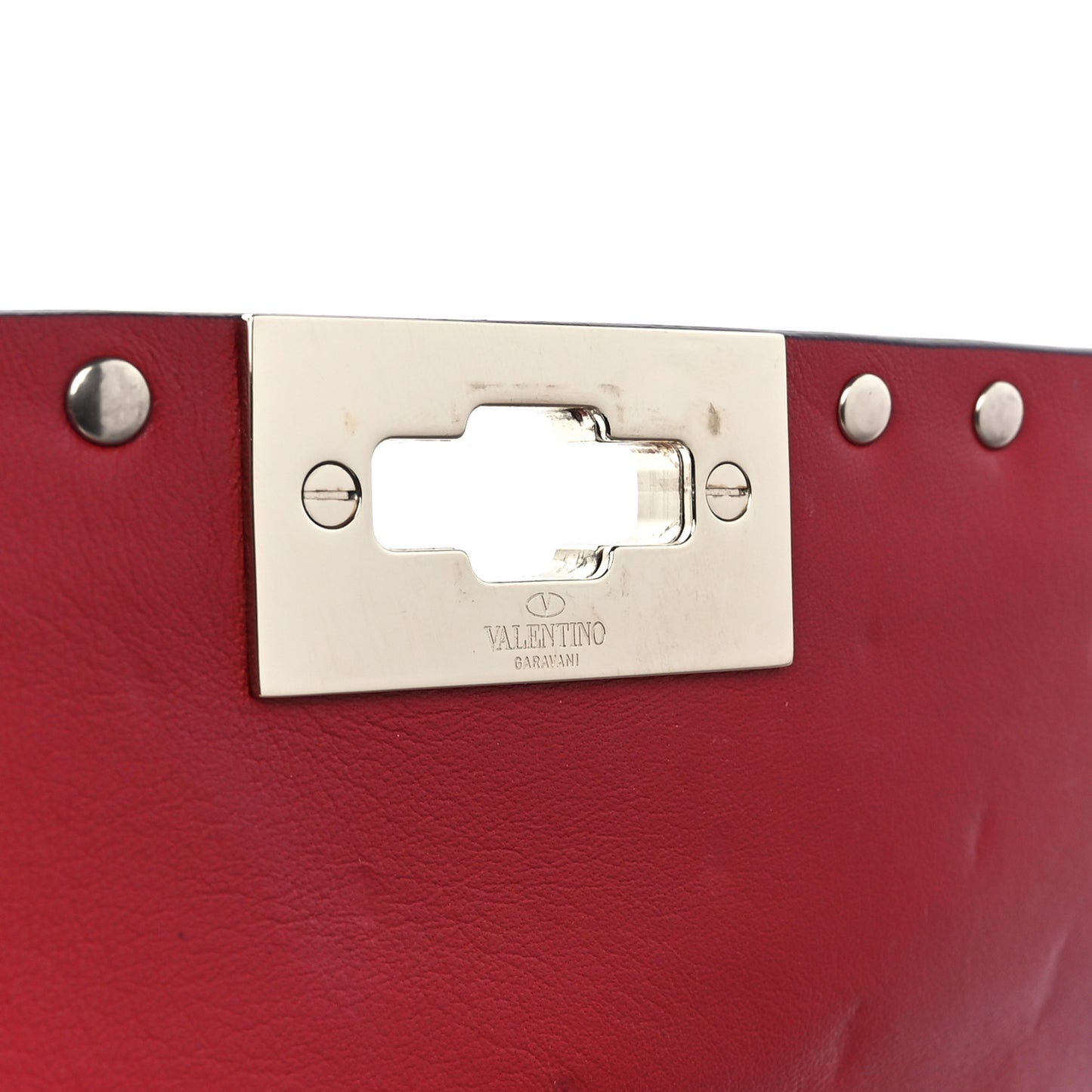 Nappa Medium Rockstud Spike Shoulder Bag Rosso Valentino