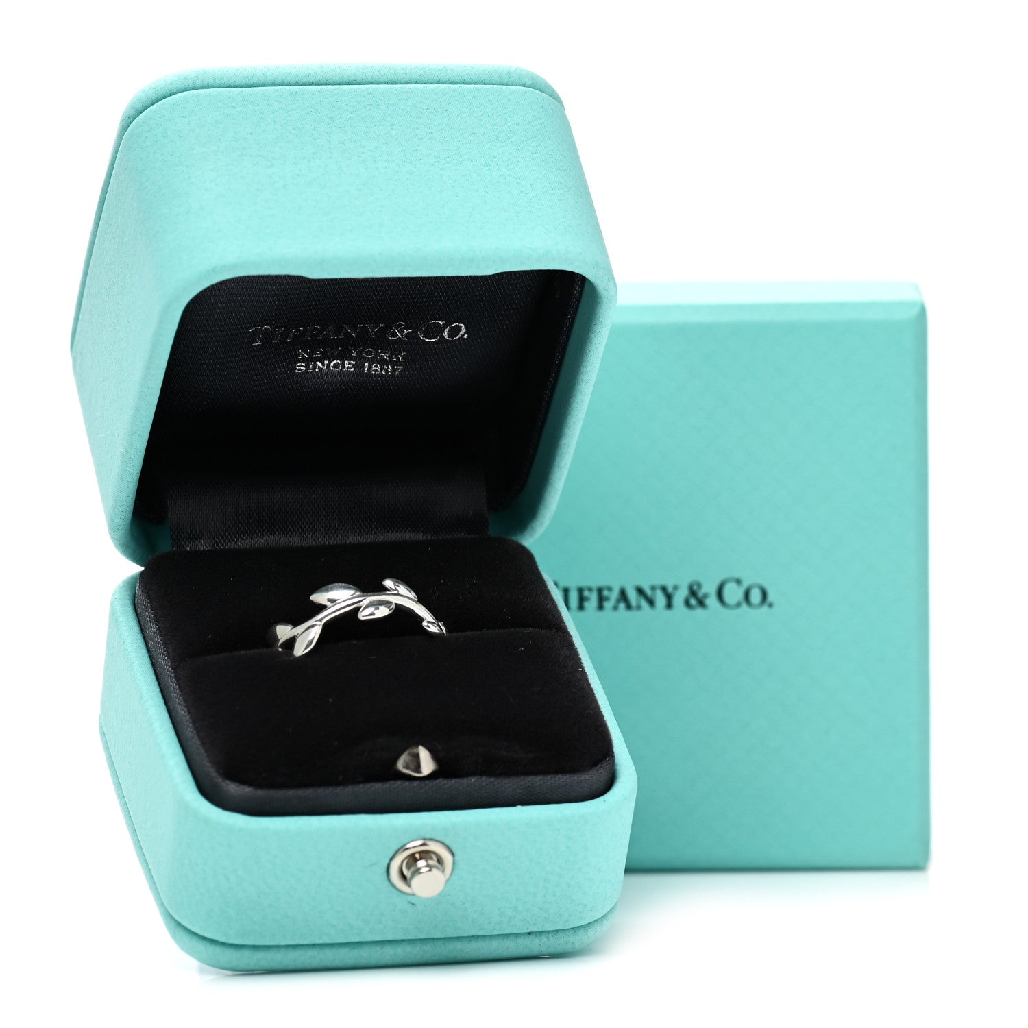 Tiffany Sterling Silver Paloma Picasso Narrow Olive Leaf Band Ring 52 6 5 of 5