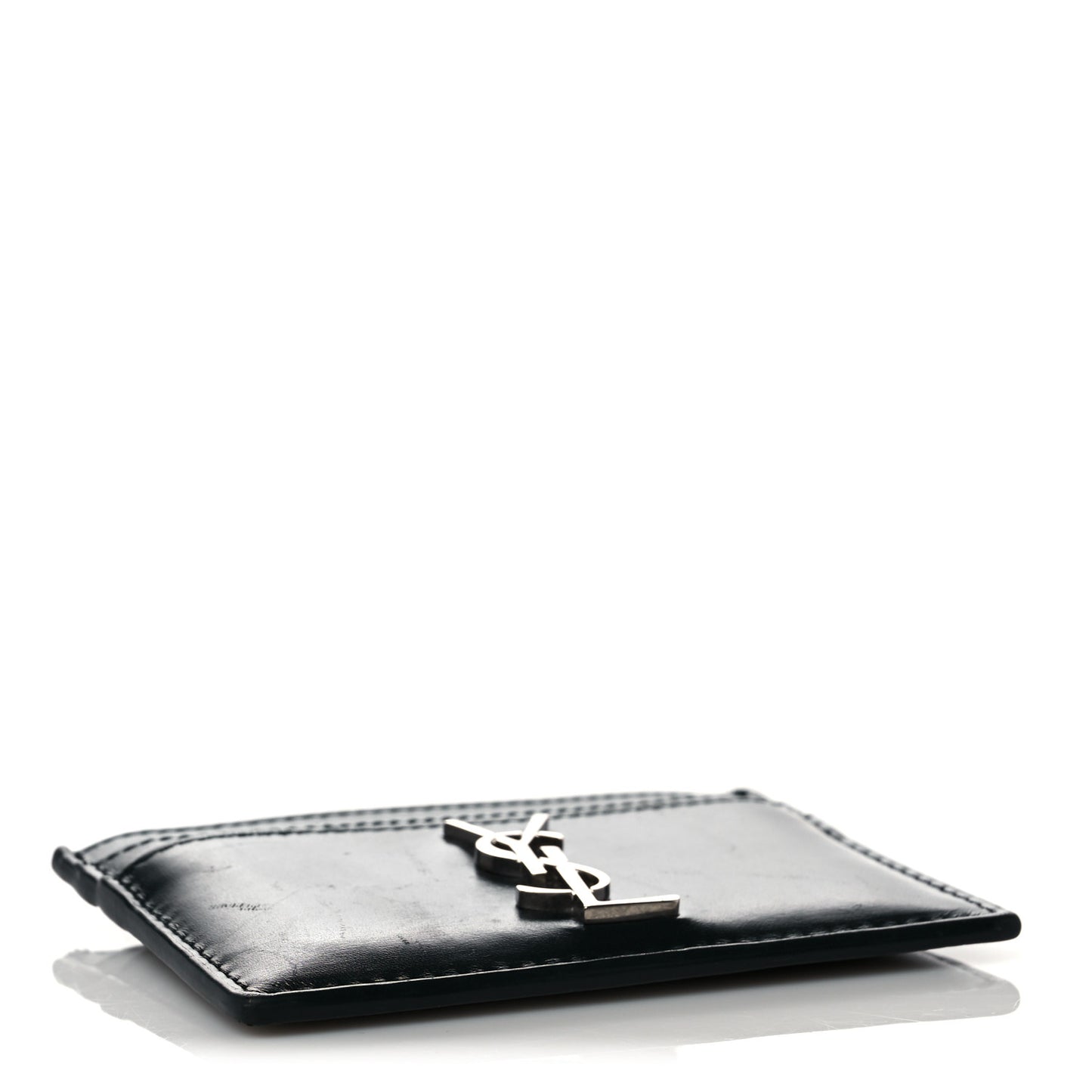 Calfskin Monogram Credit Card Case Dark Green