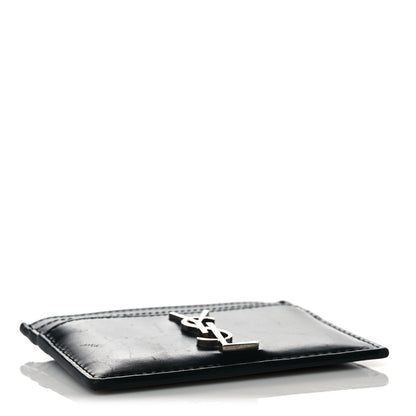Saint Laurent Calfskin Monogram Credit Card Case Dark Green 3 of 10