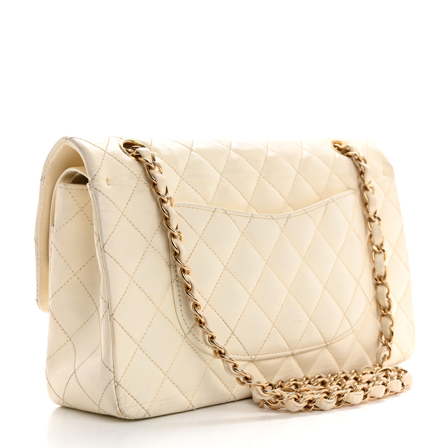 Chanel Lambskin Quilted Medium Double Flap White White 3 of 12