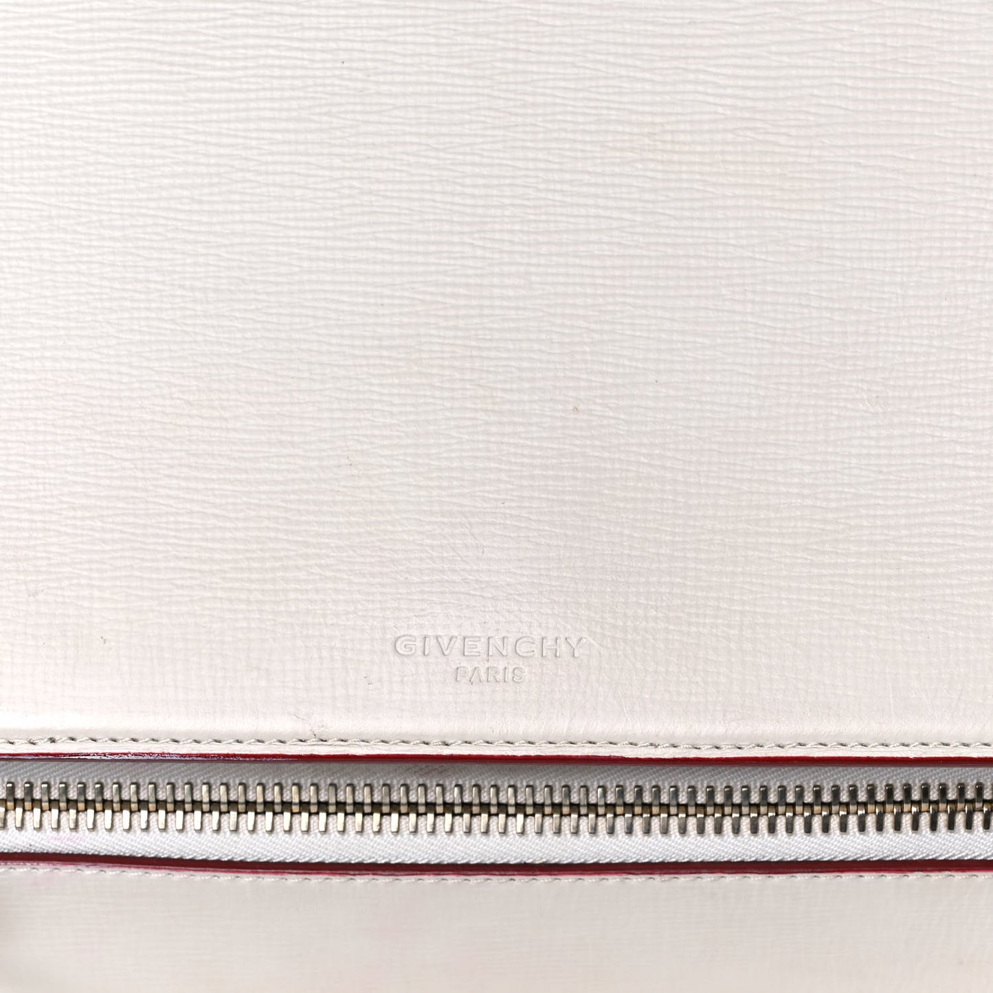 Textured Calfskin Medium Pandora Box Crossbody Bag White