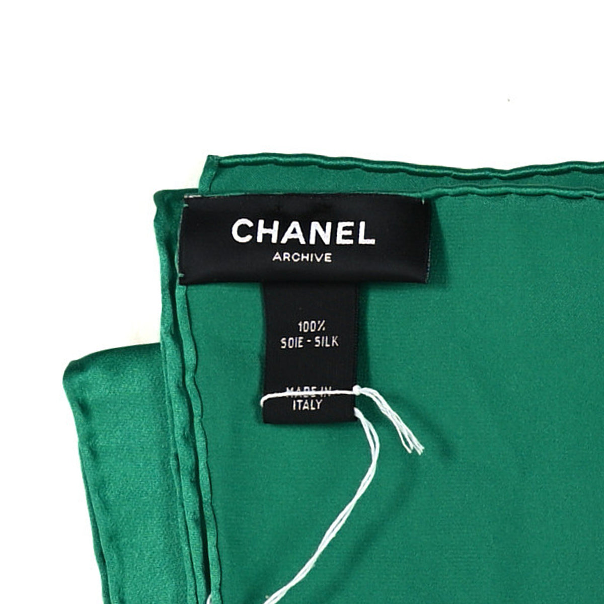 Chanel Silk CC Charms Square Scarf Green Gold 3 of 3