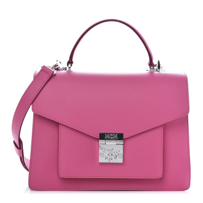 MCM Grained Calfskin Medium Patricia Park Avenue Satchel Sugar Pink 1 of 10