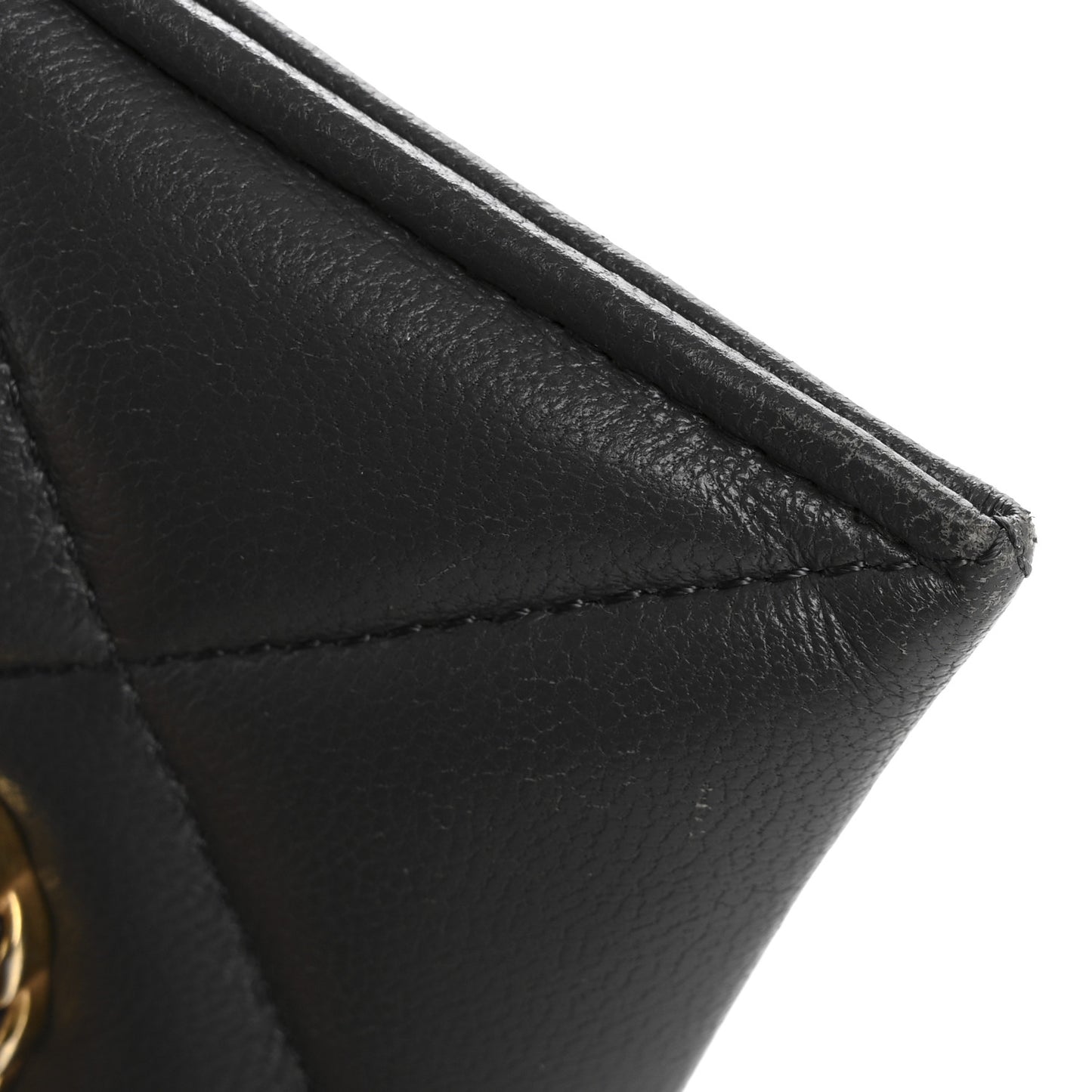 Lambskin Quilted Chanel 19 Card Holder Grey