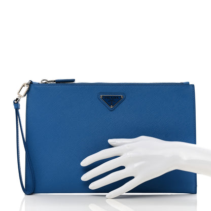 Prada Saffiano Flat Wristlet Pouch Marea 2 of 7