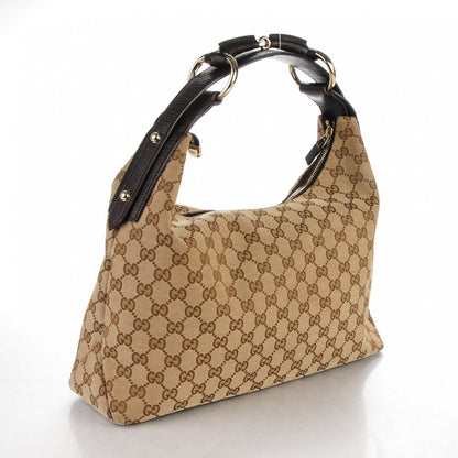 Gucci Monogram Medium Horsebit Chain Hobo Dark Brown 3 of 7