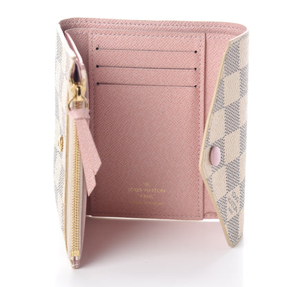 Louis Vuitton Damier Azur Victorine Wallet Rose Ballerine 5 of 6