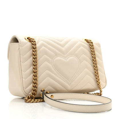 Gucci Calfskin Matelasse Small GG Marmont Shoulder Bag White 3 of 11