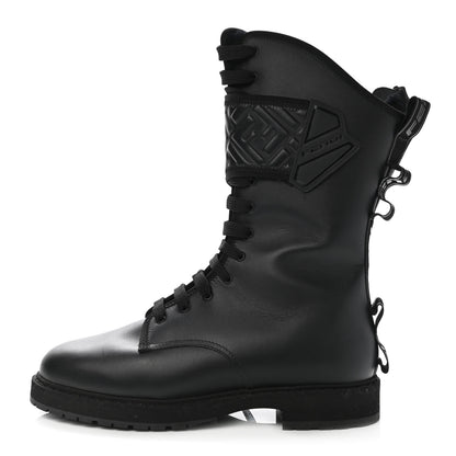 Fendi Nappa FF Embossed Womens Boots 38 Black 1 of 6