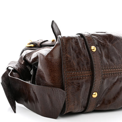 Miu Miu Vitello Lux Bow Bag Brown 10 of 11