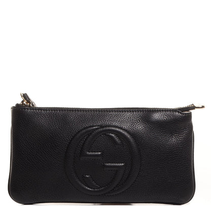 Gucci Pebbled Calfskin Soho Wristlet Black 1 of 7