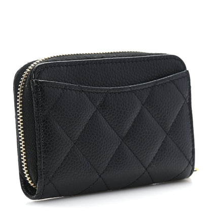 Chanel Caviar Quilted Zip Coin Purse Black 3 of 7
