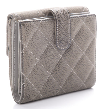 Chanel Iridescent Caviar Quilted Compact French Flap Wallet Grey 3 of 16