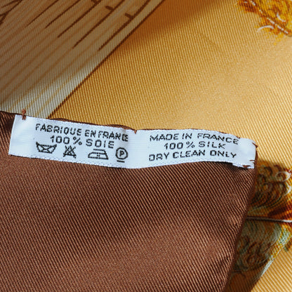Hermes Silk Couvee D Scarf 90 Brown 8 of 8