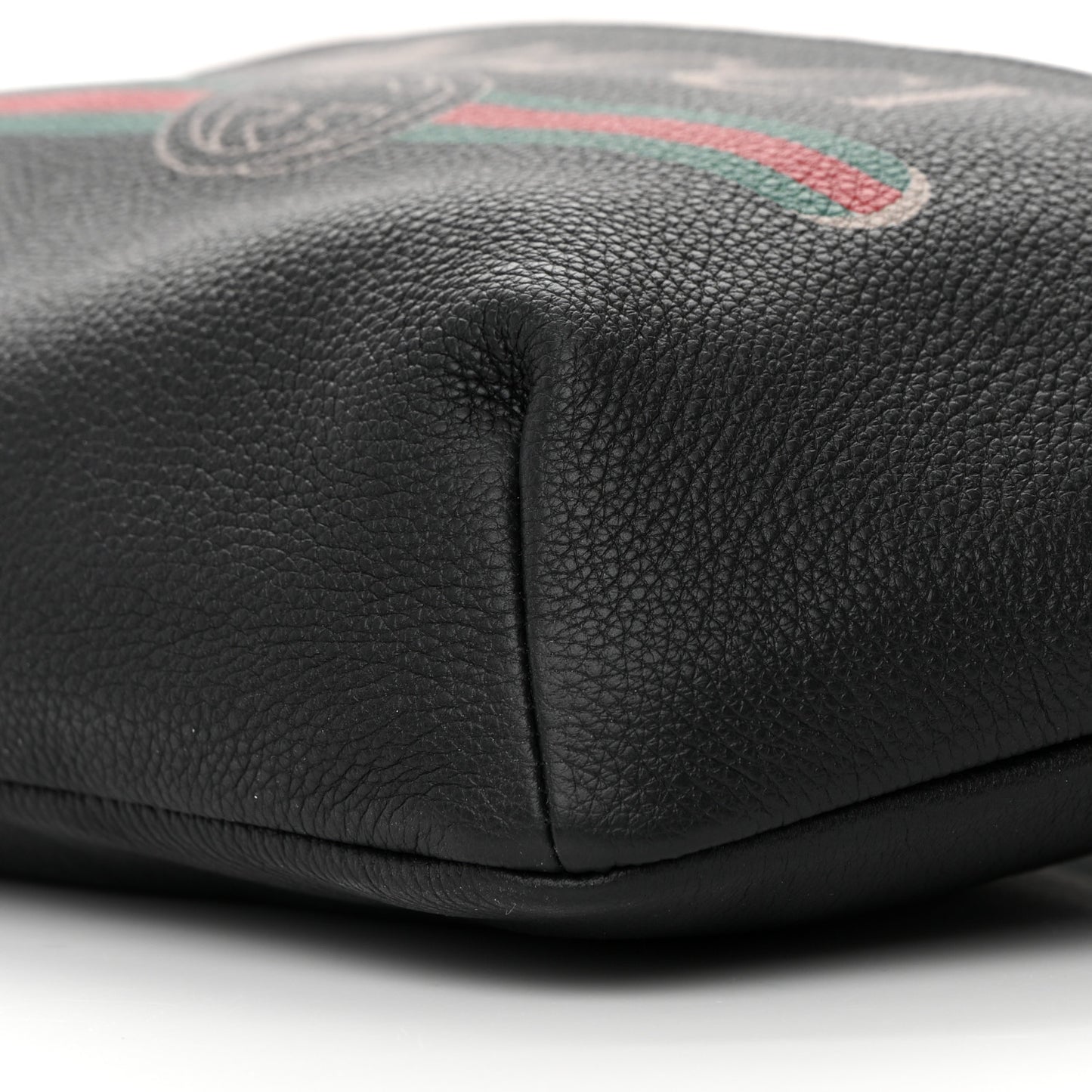 Grained Calfskin Logo Belt Bag Black