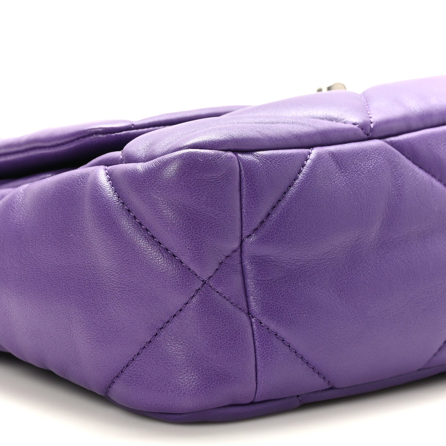 Chanel Goatskin Quilted Medium Chanel 19 Flap Violet Purple 8 of 9