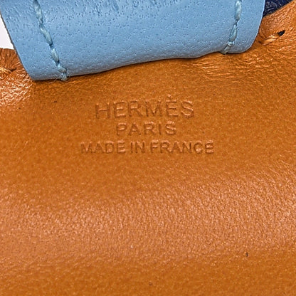 Hermes Milo Lambskin Grigri Rodeo Horse Bag Charm PM Naturel Bouton D'Or Celeste Bleu Saphir 3 of 4