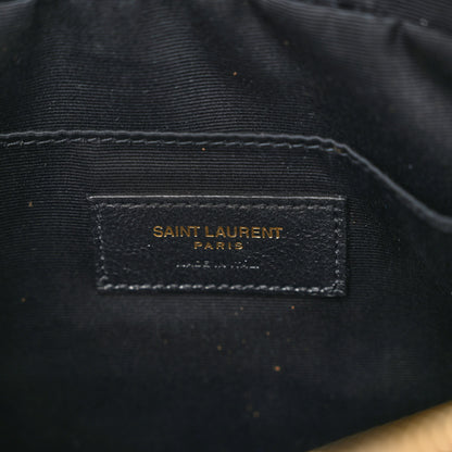 Saint Laurent Suede Studded Woven Monogram Lou Camera Bag Cinnamon 6 of 10