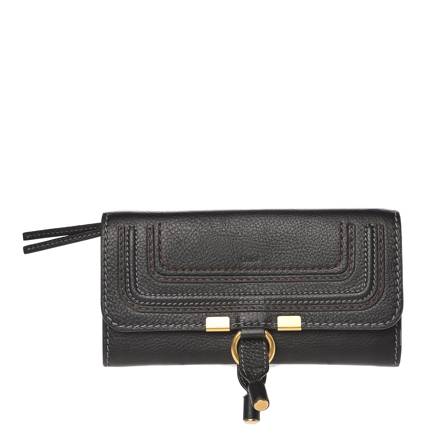 Chloe Calfskin Marcie Continental Flap Wallet Black 1 of 7