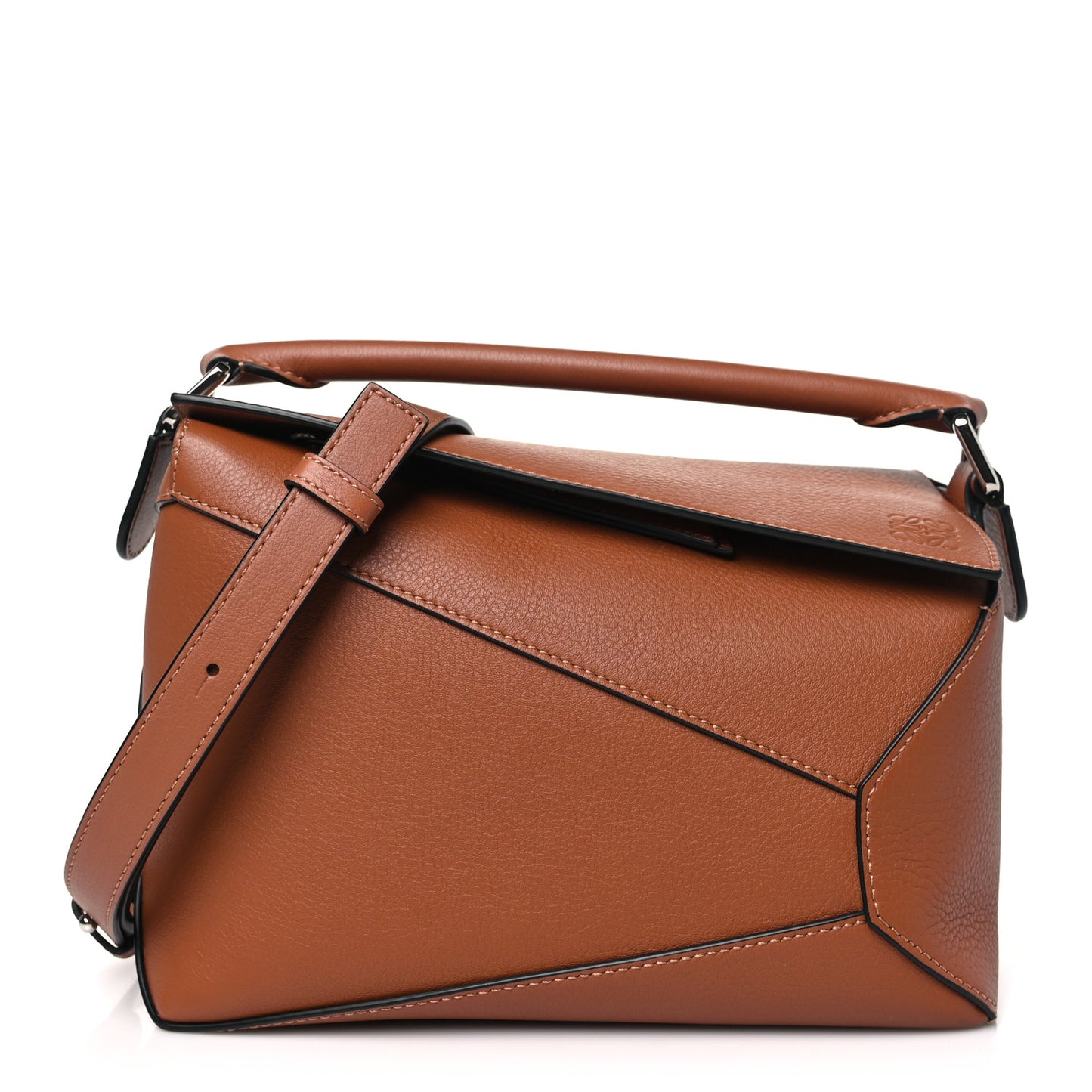 Calfskin Small Puzzle Edge Bag Tan