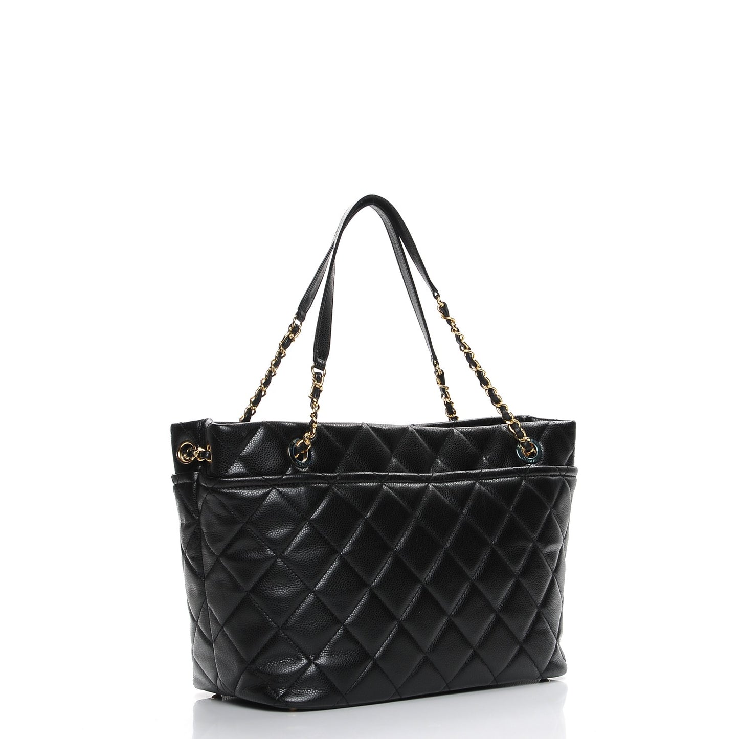 Caviar Quilted Timeless CC Soft Tote Black