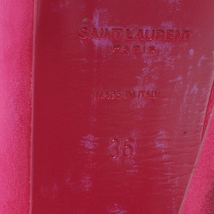 Saint Laurent Suede Patent Leather Tribute Two Platform Pumps Heels 36 Fuchsia 5 of 5