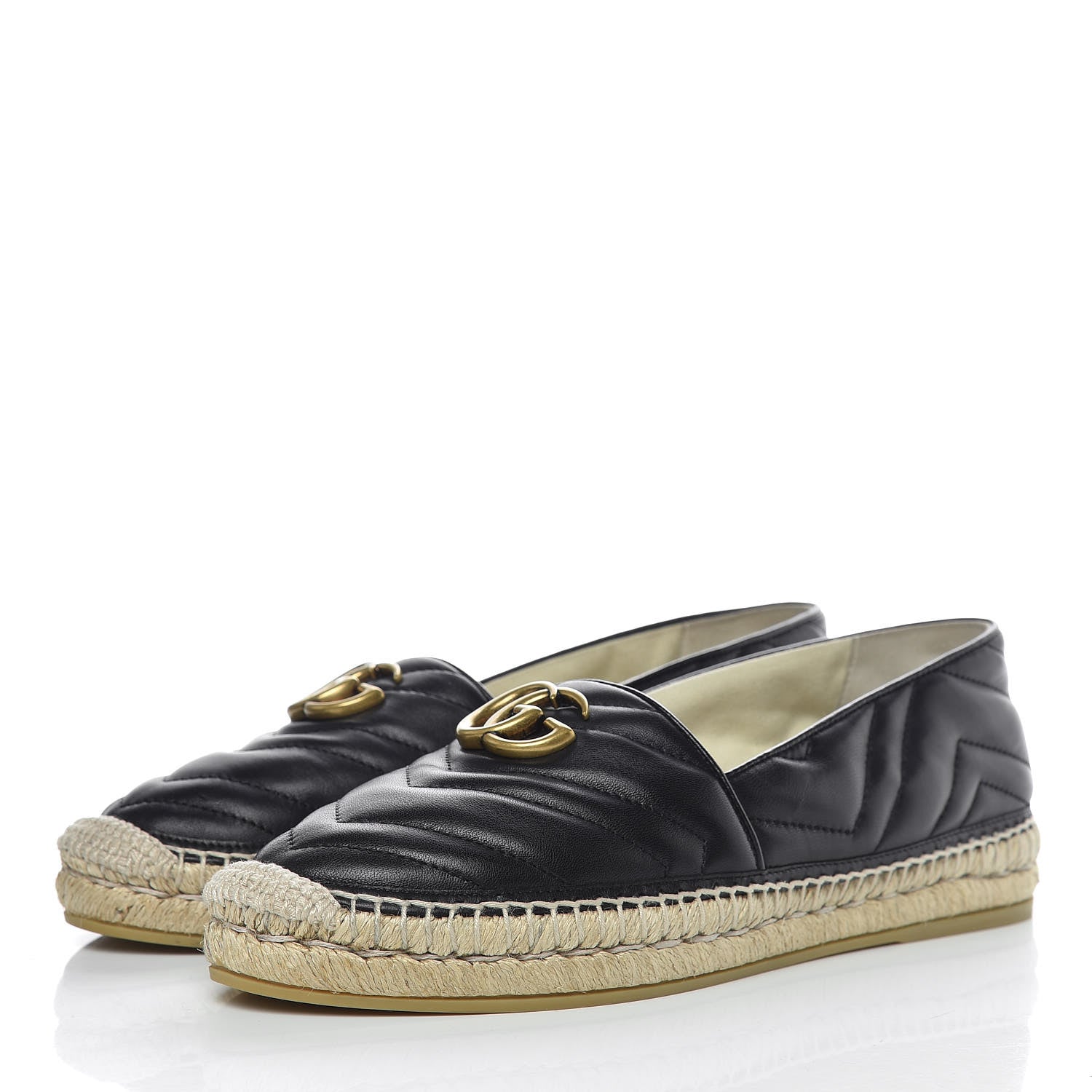 Gucci Nappa Matelasse GG Marmont Espadrilles 40 Black 3 of 15