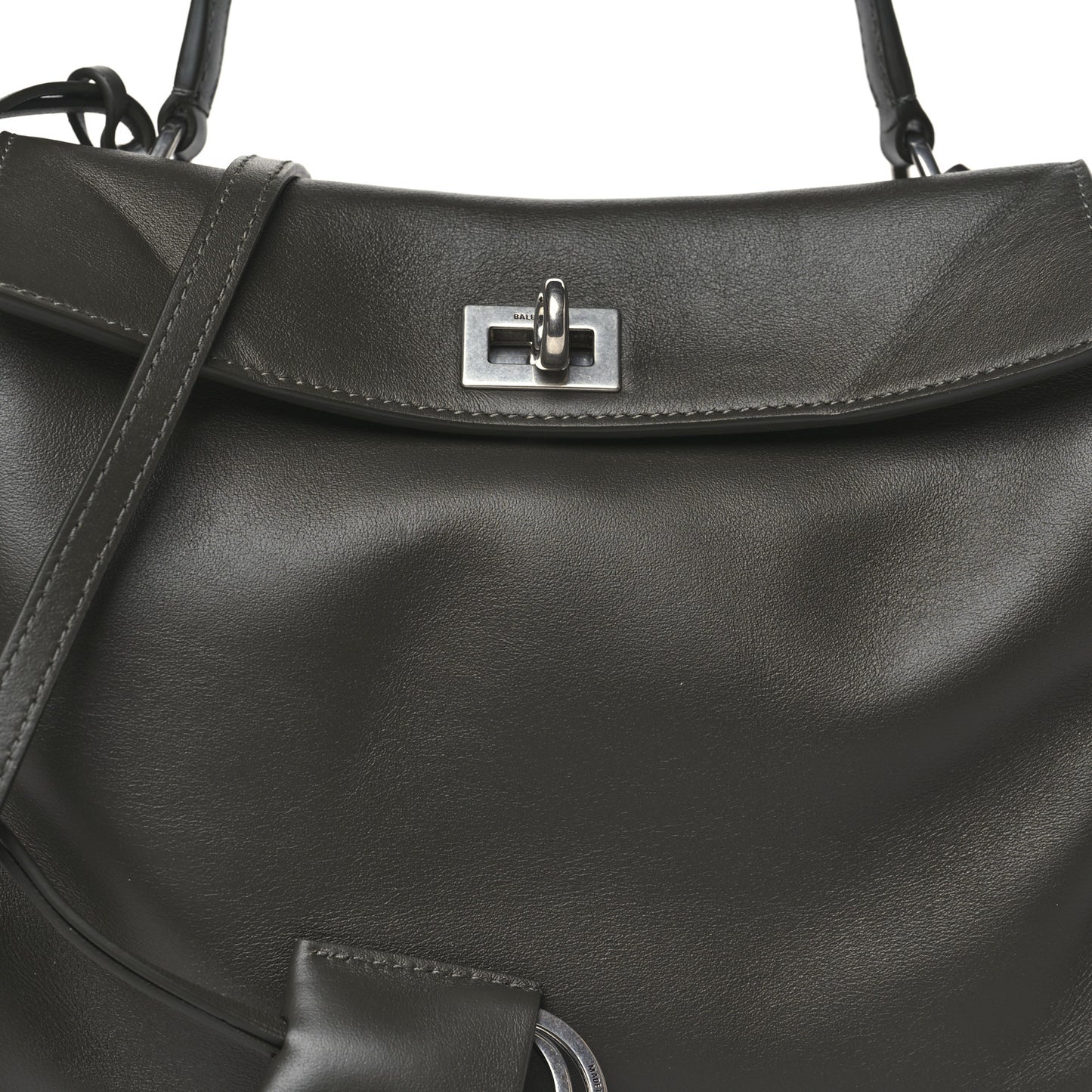 Natural Smooth Calfskin Mini Rodeo Top Handle Handbag Grey