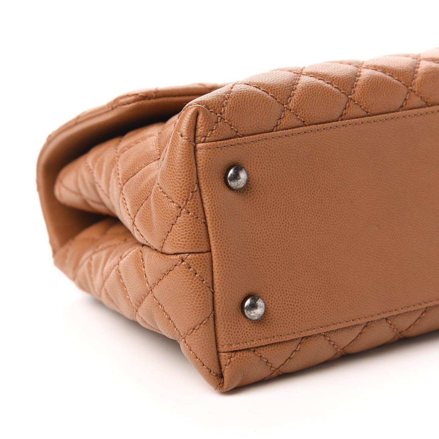Caviar Quilted Medium Coco Handle Flap Camel