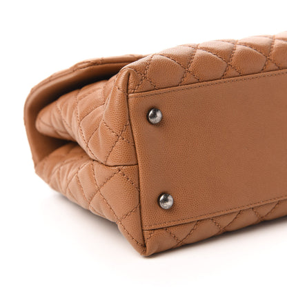 Chanel Caviar Quilted Medium Coco Handle Flap Camel 6 of 10
