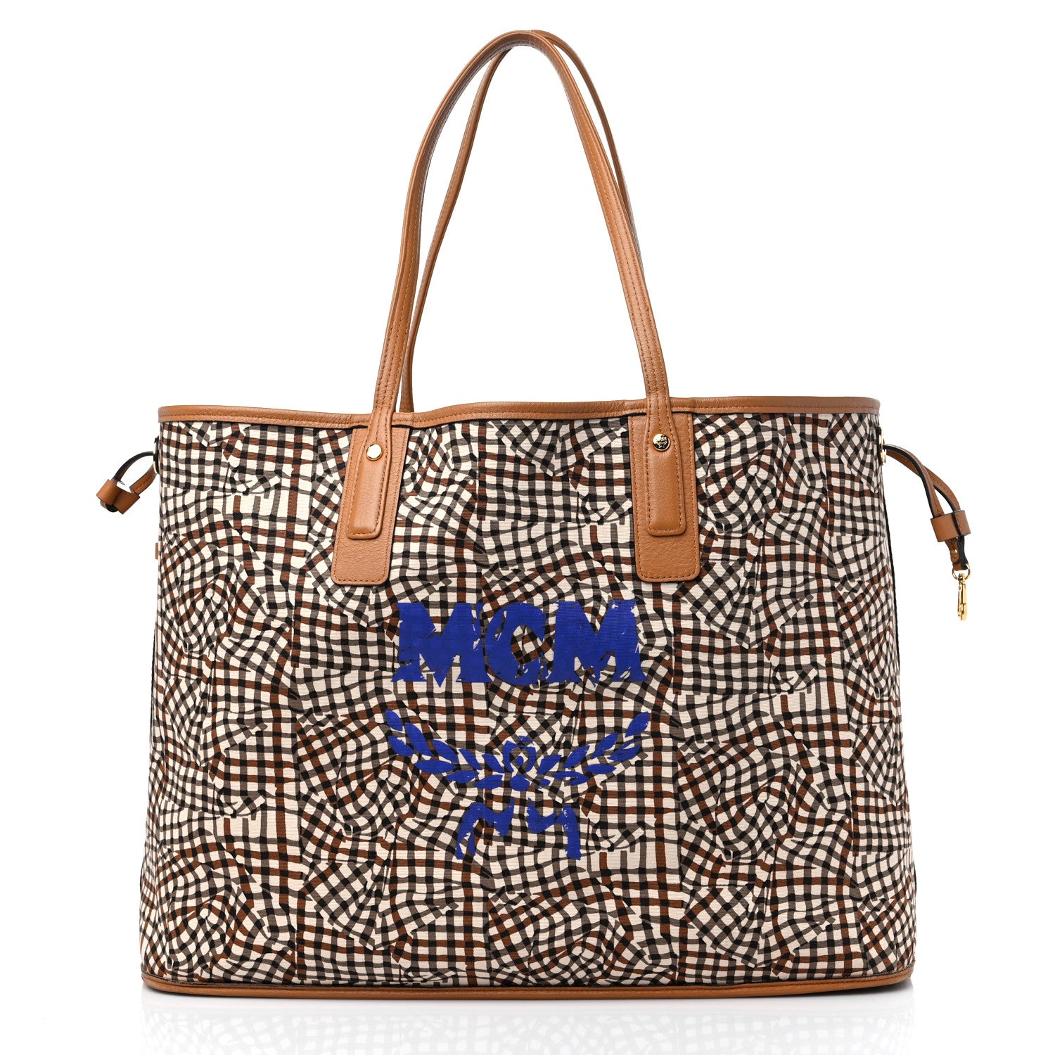 MCM Visetos Large Liz Reversible Shopper Tote Cognac 9 of 17