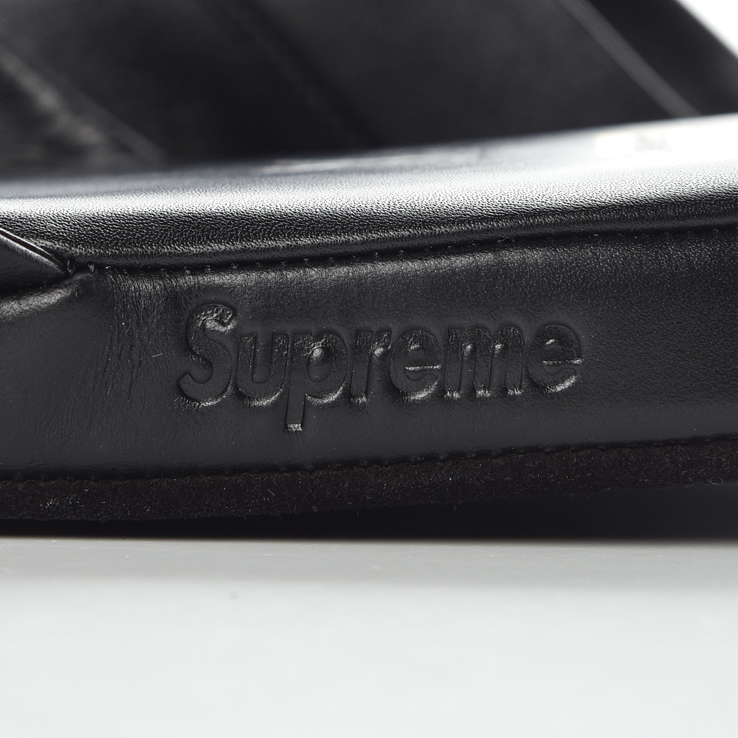 Louis Vuitton X SUPREME Lambskin Mens Hugh Slippers 8 Black 7 of 16