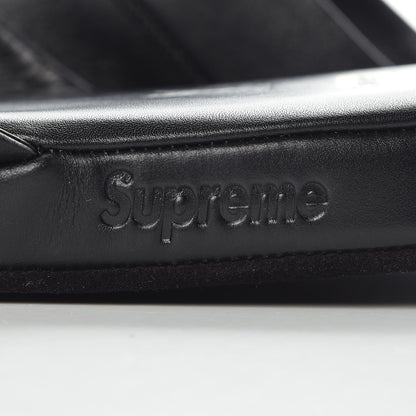 Louis Vuitton X SUPREME Lambskin Mens Hugh Slippers 8 Black 7 of 16