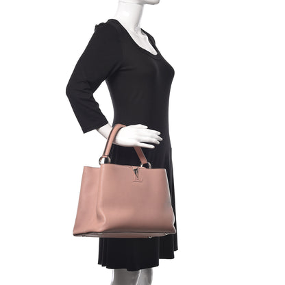 Louis Vuitton Taurillon Capucines PM Magnolia 2 of 8