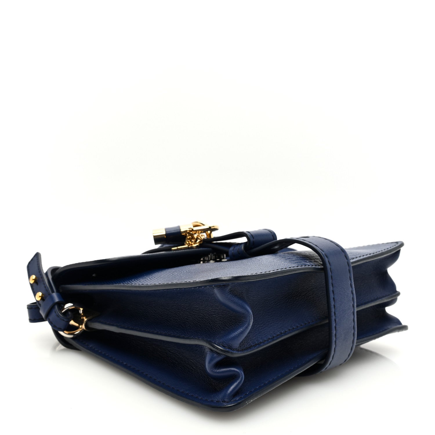 Chloe Calfskin Lizard Embossed Small Aby Day Shoulder Bag Captive Blue 4 of 10