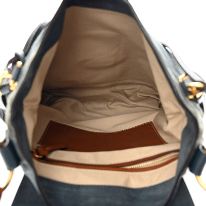 Chloe Suede Medium Lexa Shoulder Bag Silver Blue 5 of 12