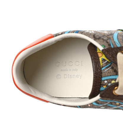 Gucci X DISNEY GG Supreme Monogram Web Donald Duck Womens Ace Sneakers 36.5 Beige New 36.5 Acero Orange 7 of 9