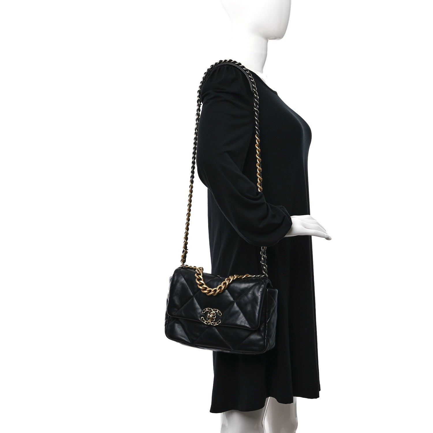 Chanel Lambskin Quilted Medium Chanel 19 Flap Black 3 of 10