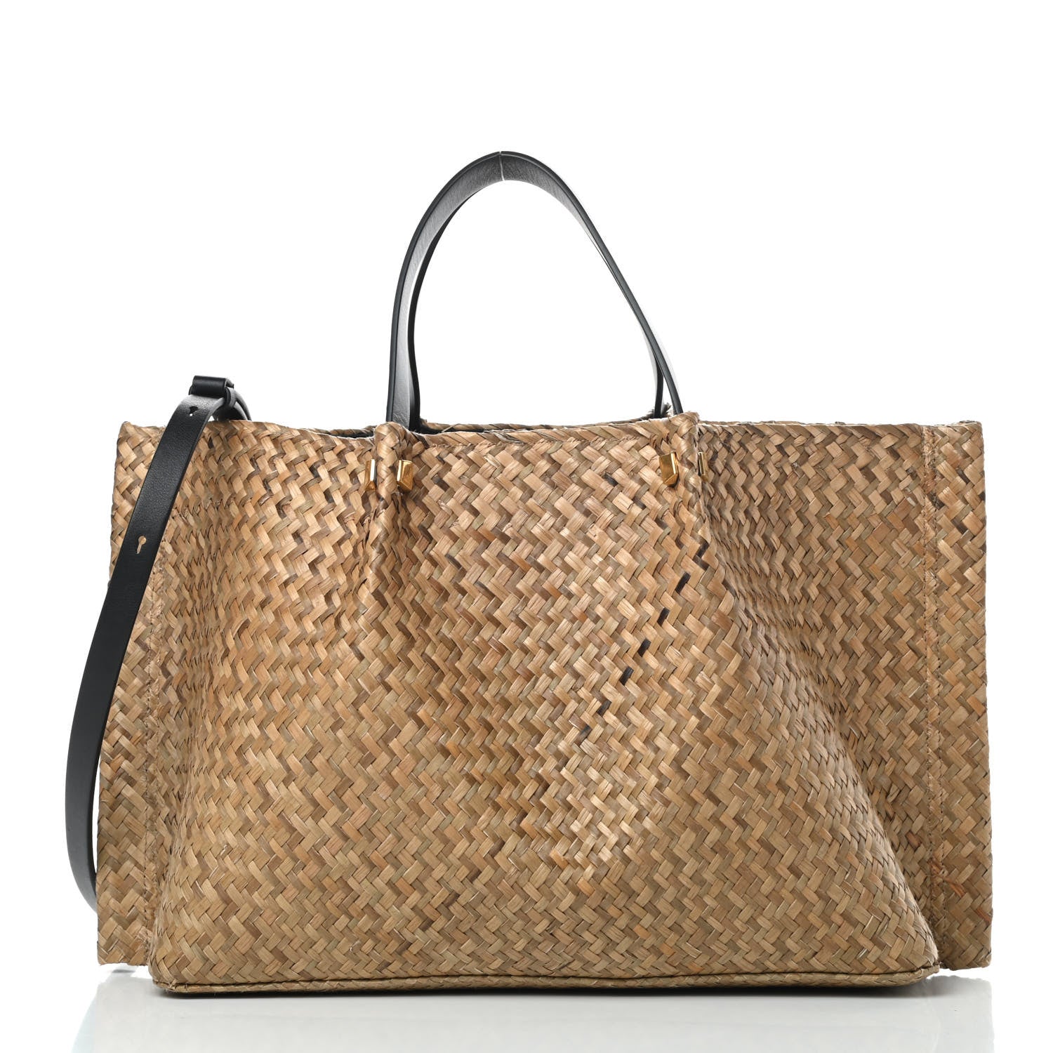 Valentino Garavani Raffia Medium Vlogo Escape Shopper Natural Black Rouge 3 of 12