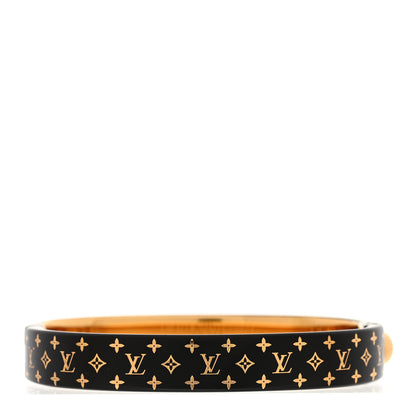 Louis Vuitton Monogram Nanogram Cuff S Black Gold 3 of 7