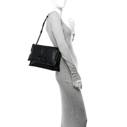 Salvatore Ferragamo Calfskin Viva Bow Shoulder Bag Black 2 of 13