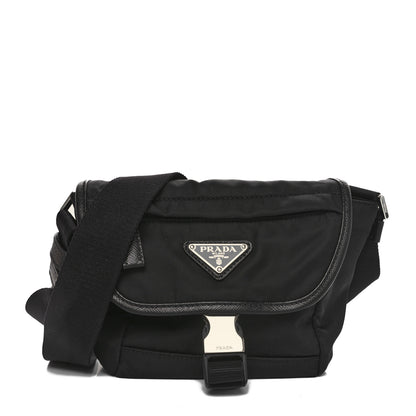 Prada Re-Nylon Saffiano Triangle Shoulder Bag Black 1 of 9