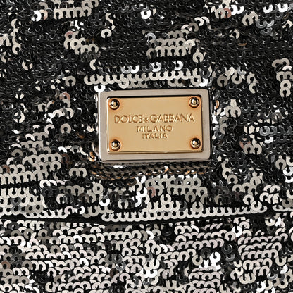 Dolce & Gabbana Sequin Small Miss Sicily Satchel Black 10 of 10